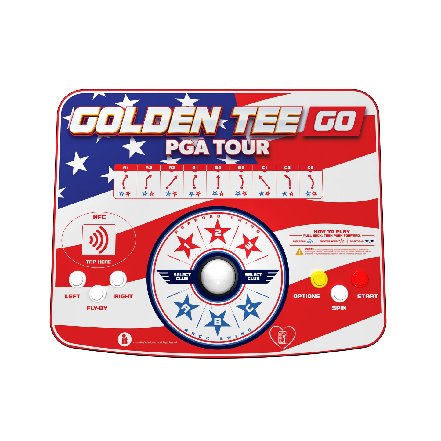 Incredible Technologies Golden Tee GO PGA Tour Stars and Stripes Edition