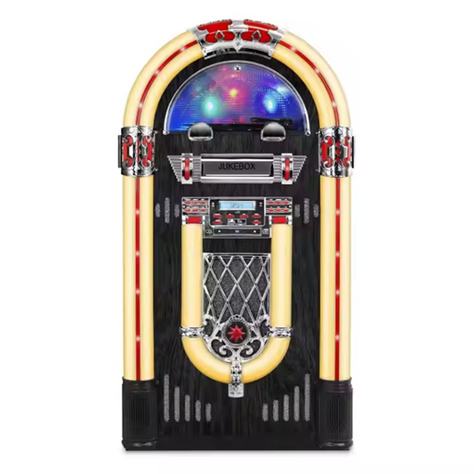 Funzone Colorful Lights CD Music Combo FM Radio Vinyl Turntable Player cd Jukebox Machine Wurlitzer Jukebox cd Player